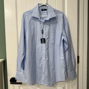 NWT LINCS Savid Chu Men's Light Blue Checkered Dress Shirt